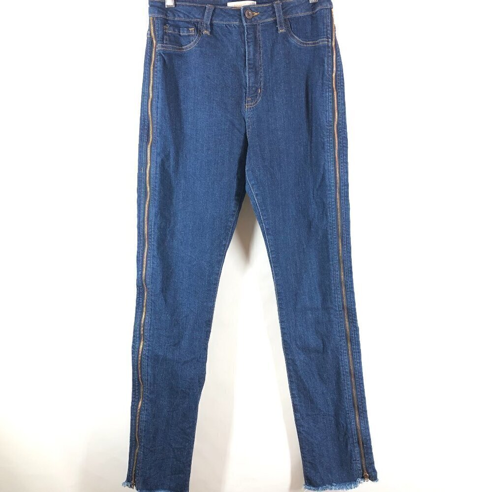 Aphrodite Raw Hem Straight Jeans With Zippered Legs Size 9(29)